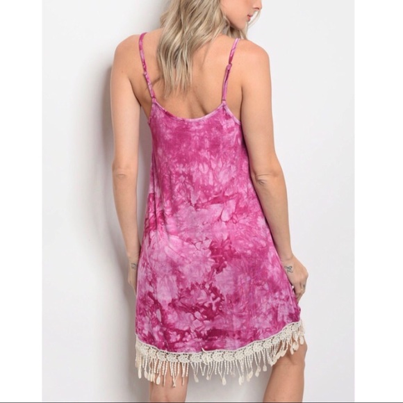 Fushcia Tie Dye Dress - Picture 3 of 3